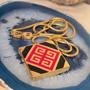 VINTAGE 1977 GIVENCHY PARIS ENAMELED RUNWAY NECKLACE